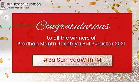 Prime Minister Narendra Modi interacted with the award winners. (Photo | Union Ministry of Education Twitter)