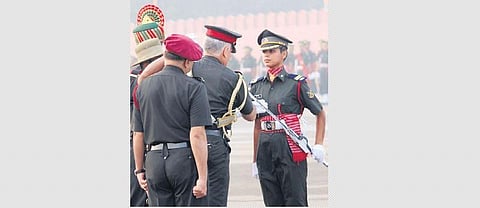 Capt. (back then Lt.) Preeti Choudhary receiving the Sword of Honour in 2018