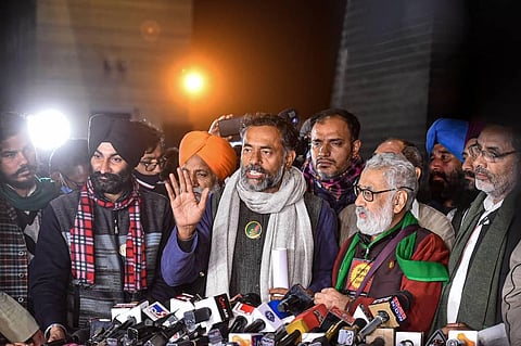 Swaraj Abhiyan leader Yogendra Yadav addresses media. (File Photo | PTI)