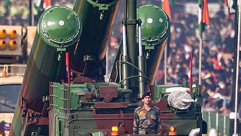 DRDO 's BrahMos missile on display at Rajpath during the 72nd Republic Day celebrations