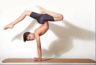 Yashwanth showing off his yoga skills;