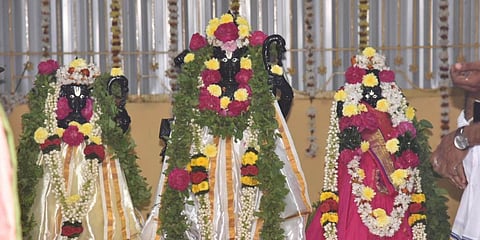 New idols installed at Ramateerthalu temple Vizianagaram. (Photo| EPS)