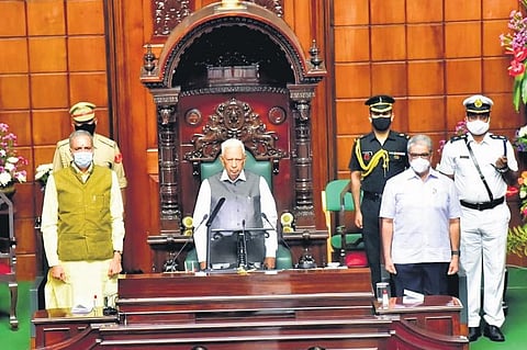 Governor Vajubhai Vala addresses the joint session at Vidhana Soudha | Express