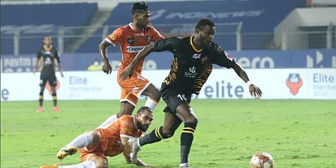 SC East Bengal's Bright Enobakhare was is named the Hero of the Match. (Photo | ISL Twitter)