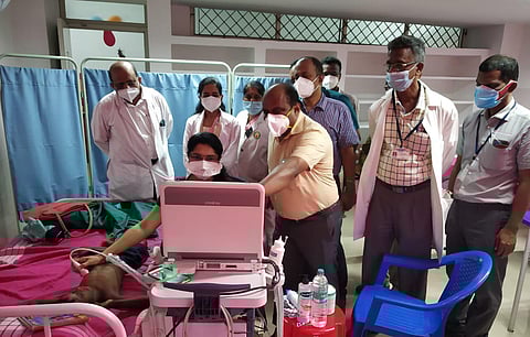 Under the Centre’s Rashtriya Bal Swasthiya Karyakram (RBSK) programme, 40 children were screened for congenital defects at Stanley GH on Friday (Photo | Special arrangement)