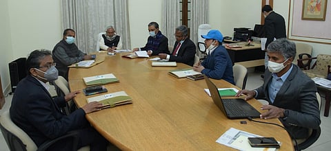 Bihar CM Nitish Kumar during review of Jeevika Didis (Photo | Express)