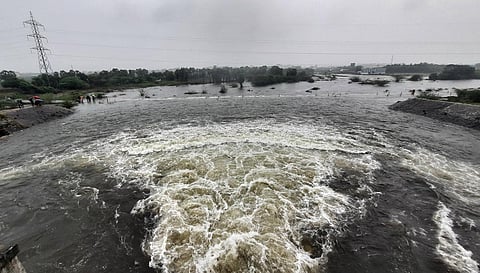 Water released from Chembarambakkam lake in Chennai. (Photo | Ashwin Prasath, EPS)