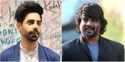 Aparshakti Khurana (L) and R Madhavan (Photo| AFP and Instagram)