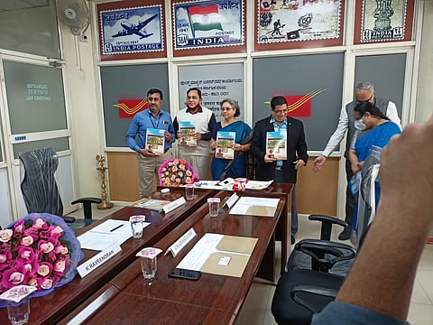 The Chief Postmaster General, Karnataka Postal Circle, Sharda Sampath stated this during a book release on Thursday (Photo | Special arrangement)