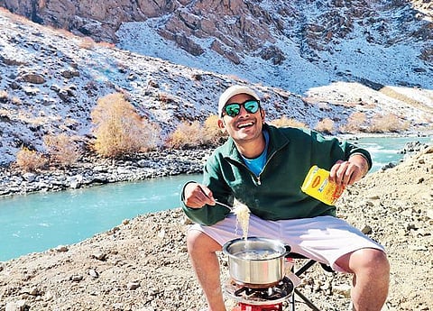 Two Telugu YouTube travel vloggers Anvesh Chinni from Bheemili near Visakhapatnam and Raju Kanneboina from LB Nagar, Hyderabad embarked on a 100-day trip across India by road.