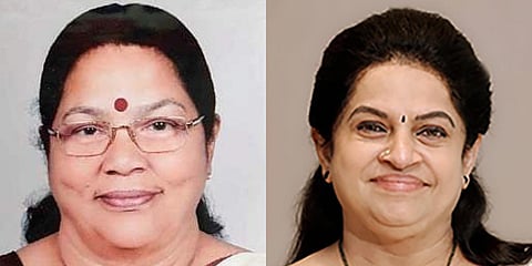 Suma Balakrishnan (L) and Padmaja Venugopal (Photo| EPS and Wikimedia Commons)