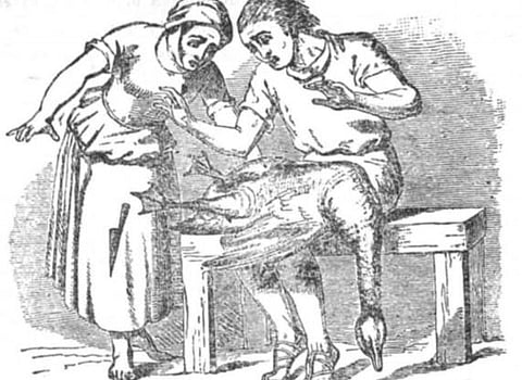 An illustration (1851) for Aesop’s fable on the duck by Sir John Tenniel.