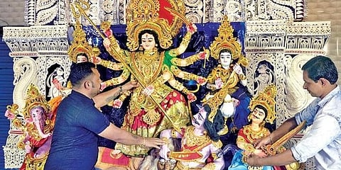 The deity at Sheikh Bazaar puja committee. (Photo | EPS)