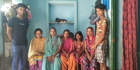 Family of Virendra Paswan at their home in Saidpur village of Bihar's Bhagalpur district. (Photo | Express)