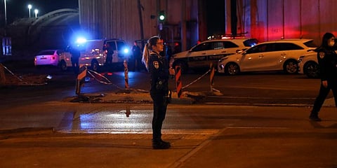 Israeli police examine the scene of a car-ramming attack at the Qalandia checkpoint between Jerusalem and the West Bank city of Ramallah. (Photo | AP)