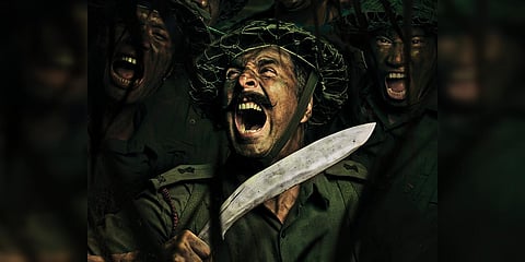 Akshay Kumar in a still from 'Gorkha'. (Photo| Twitter)