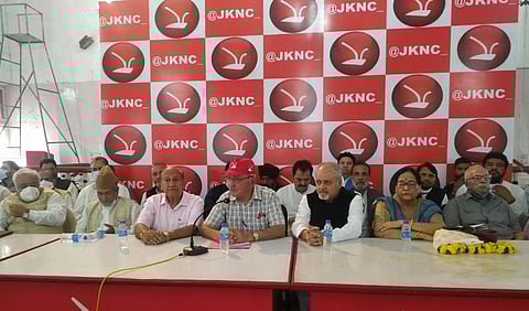 Rattan Lal Gupta elected as Provincial President for Jammu Province. (Photo | JKNC Official Twitter)