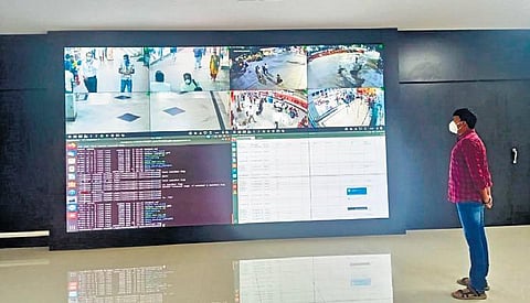 The digital screen, measuring 16ft x10ft has been installed at the cyber cell of Railway Protection Force in Bengaluru