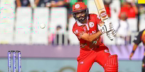 Oman's Jatinder Singh in action. (Photo @T20WorldCup)