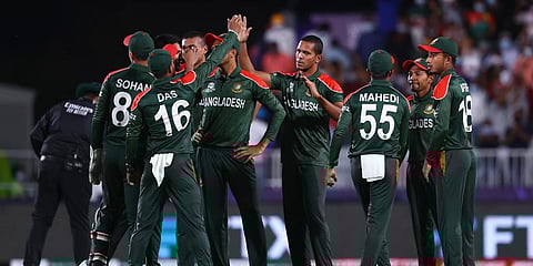 Bangladesh T20 cricket team in action. (Photo | ANI)