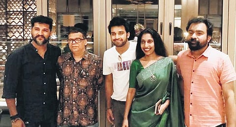 Anitha Pullayil with Monson Mavunkal and others