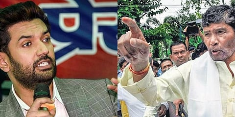 LJP leaders Chirag Paswan (L) and Pashupati Kumar Paras (File Photos)