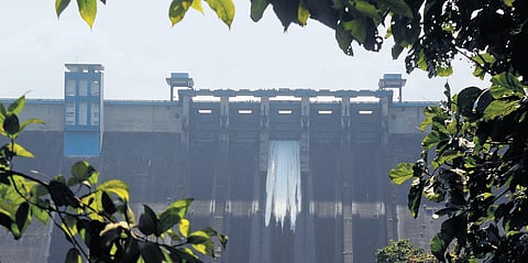 Water being released from the third shutter of the Cheruthoni dam of Idukki reservoir at 11am on Tuesday | SHIYAMI