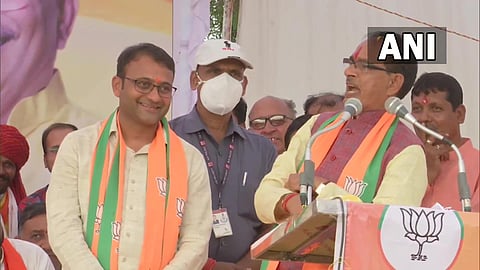 Sachin Birla (left) has joined BJP. (Photo | Twitter/ANI)