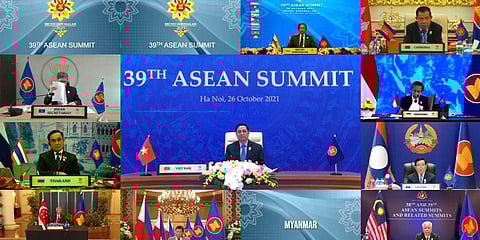 Southeast Asian leaders began their annual summit without Myanmar amid a diplomatic standoff over the exclusion of the leader of the military-ruled nation from the group's meetings. (Photo | AP)