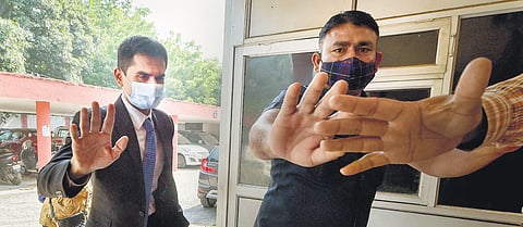 NCB’s Mumbai director Sameer Wankhede at NCB’s Delhi office on Tuesday. (Photo | PTI)