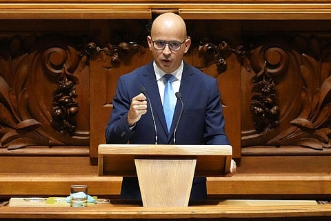 Finance Minister Joao Leao addresses the Portuguese Parliament during a debate before the voting of the government's state budget. (Photo | AP)