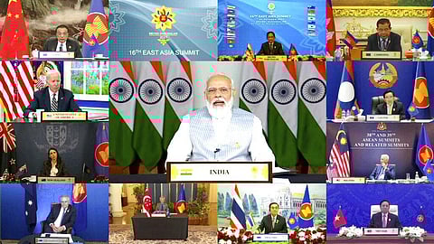 ndian Prime Minister Narendra Modi speaks during ASEAN - East Asia Summit. (Photo | AP)