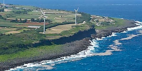 In this aerial photo of the coast of the small Japanese island of Lejima in the Okinawa island chain volcanic pumice washing ashore. (Photo | AP)