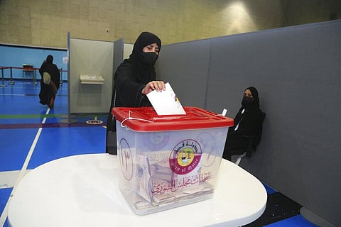 Qataris arrive to vote in legislative elections in Doha, Qatar, Saturday, Oct. 2, 2021. For the first time citizens will elect two-thirds of Shura council. (Photo | AP)