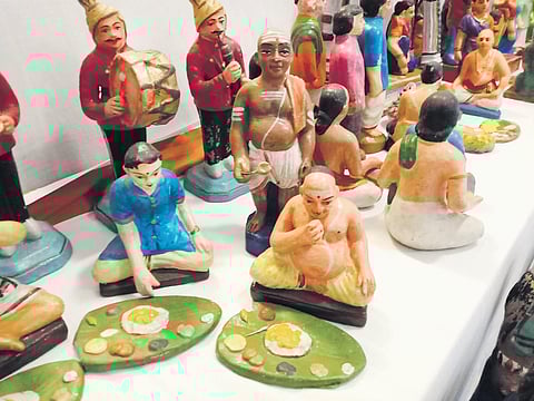 Golu dolls depicting a traditional feast