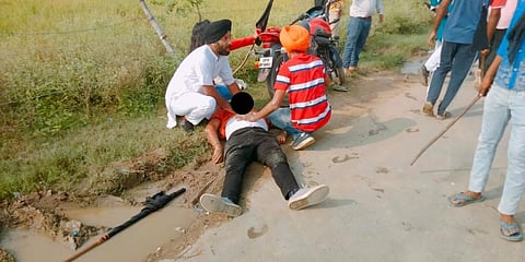 A scene from the site of Lakhimpur Kheri incident (Photo | ANI)