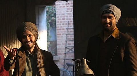 Actors Vicky Kaushal as Sardar Udham Singh and Amol Parashar as Shaheed Bhagat Singh from the movie 'Sardar Udham'. (Photo | Instagram/@vickykaushal09)