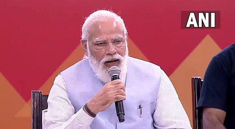 Prime Minister Narendra Modi interacts with the beneficiaries of Pradhan Mantri Awas Yojana - Urban (PMAY-U) houses in Uttar Pradesh, virtually