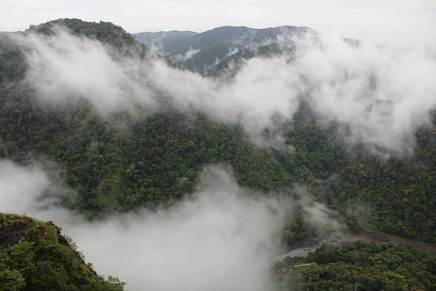 View of Kali Valley seen from Syke's viewpoint at Ambikanagar near Dandeli. (Photo | Amit S Upadhye, EPS)