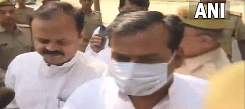 MoS Ajay Mishra Teni's son Ashish arrives at the Crime Branch office in Lakhimpur. (Photo| ANI)