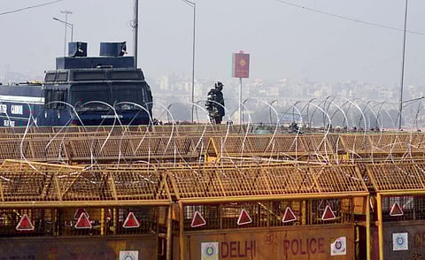 Enhanced security at Singhu Border for ongoing farmers’ protest. (File Photo | Shekhar Yadav, EPS)
