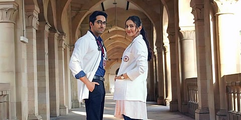 Ayushmann Khurrana and Rakulpreet Singh in 'Doctor G'. (Photo | Twitter, Ayushmann Khurrana)
