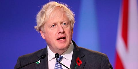 Britain PM Boris Johnson delivers a speech during the opening ceremony of the UN Climate Change Conference COP26 in Glasgow, Scotland. (Photo | AP)
