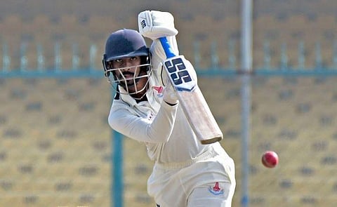 Straight drive Baba Aparajith's style (Photo | Special arrangement)