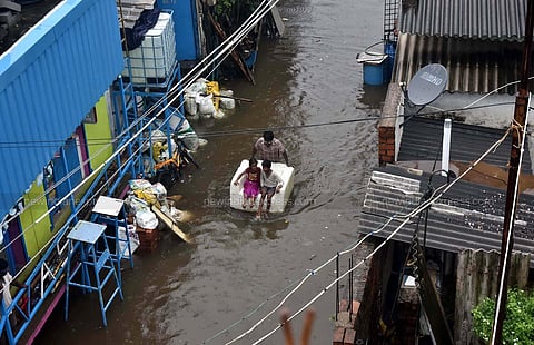 Many flooded localities also faced power cuts (Photo | P Jawahar, EPS)
