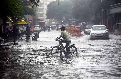 With many areas already waterlogged by the surprise rains on Saturday night, the new spell of rains has added to the woes of the residents.(Photo | Martin Louis, EPS)