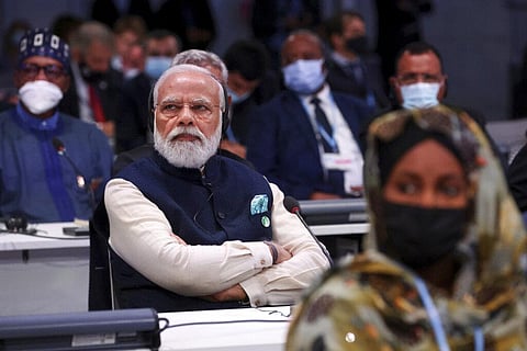 India's Prime Minister Narendra Modi attends the opening ceremony of the UN Climate Change Conference COP26 in Glasgow, Scotland. (File photo | AP)