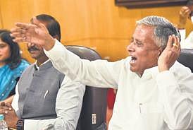 Housing Minister V Somanna during a press meet in Bengaluru