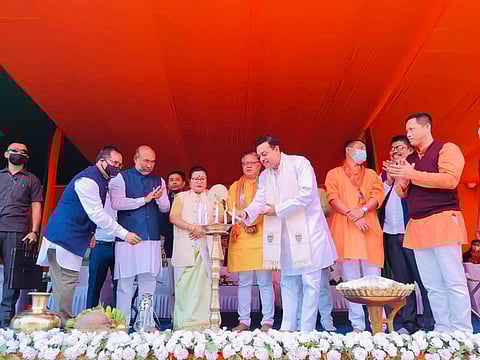 Karam Shyam officially joins the BJP. (Photo | Special Arrangement)