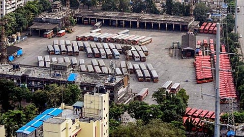 All 250 bus depots of the MSRTC remained shut due to the strike, an official said. (File Photo |PTI)